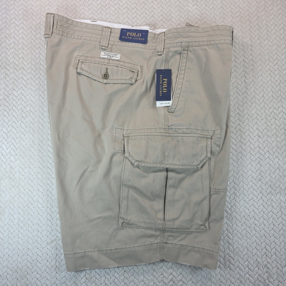 Polo Ralph Lauren Mens 50 Classic Polo Chino Cargo Shorts Tan Khaki New NWT